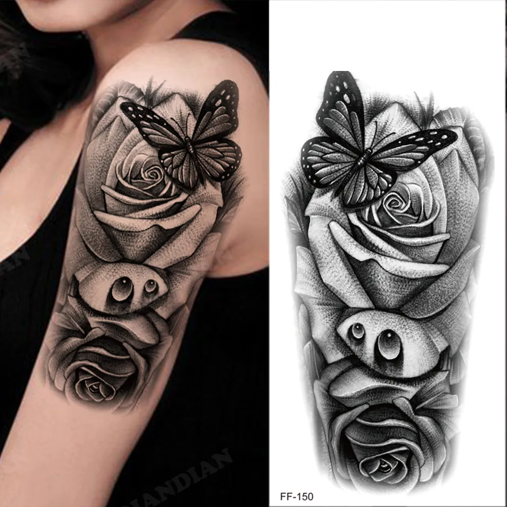 TempTattz Waterproof Tattoos - Flower Rose Moon Butterfly Snake - 205x95mm ⭐⭐⭐⭐⭐