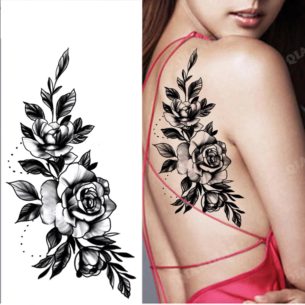 TempTattz Waterproof Tattoos - Flower Rose Moon Butterfly Snake - 205x95mm ⭐⭐⭐⭐⭐