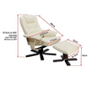 Massage Chair PU Leather Lounge Recliner Ottoman with Remote - Cream