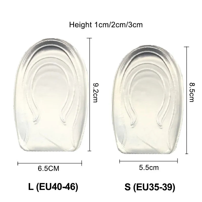 Silicone Gel Height Increase Insole Heel Lifting Unisex Inserts