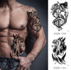 TempTattz Waterproof Tattoos -  Tiger Skull Lion Wolf Rose  -114 x 210mm - ⭐⭐⭐⭐⭐