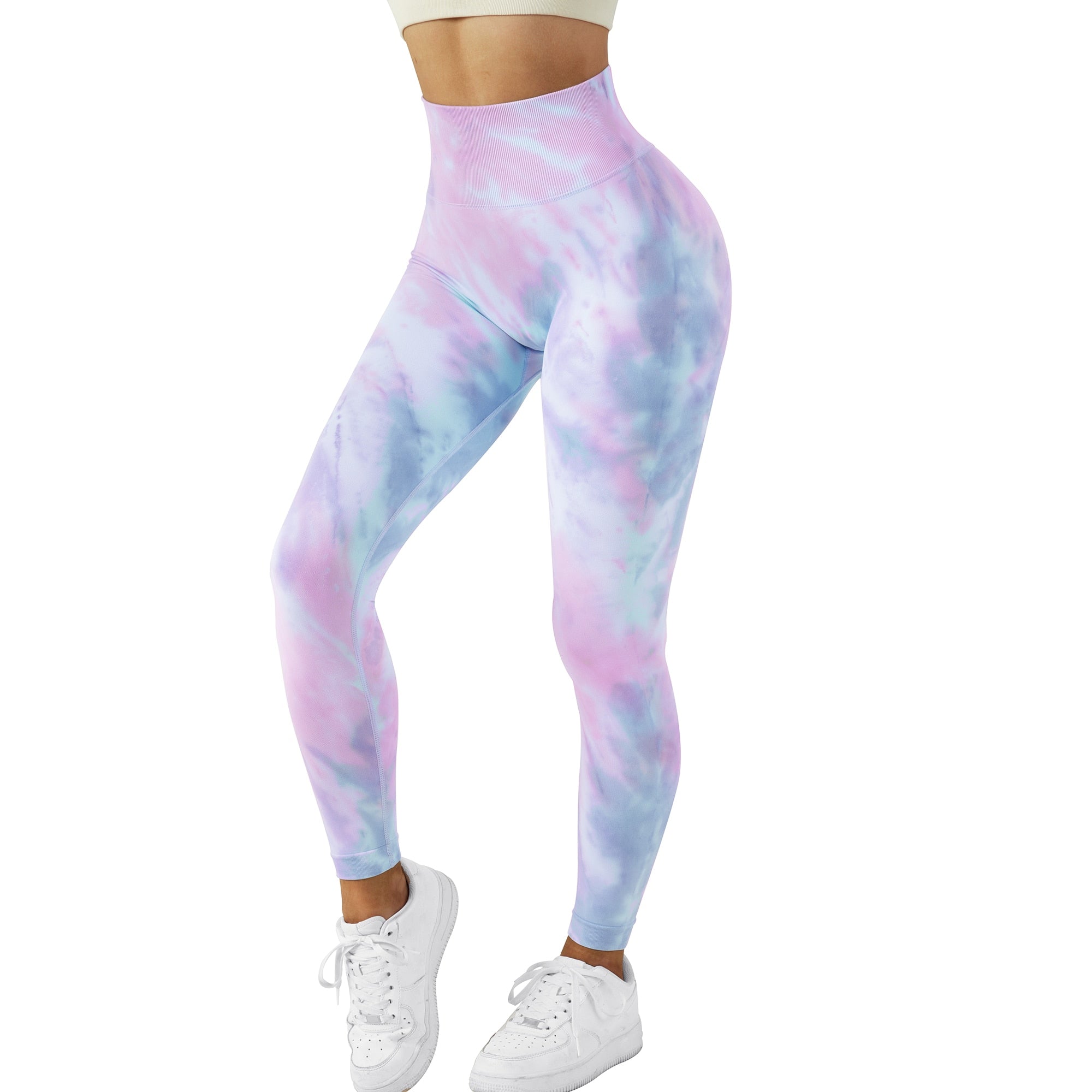 Seamless High Waist Tie Dye Legging Scrunch Butt Sports Gym Yoga Tights Woman