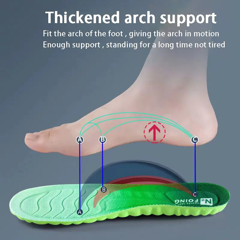 Orthopedic Sport Insoles: Breathable PU Feet Sole Pad for Men & Women, Shock Absorption & Arch Support for Running Shoes