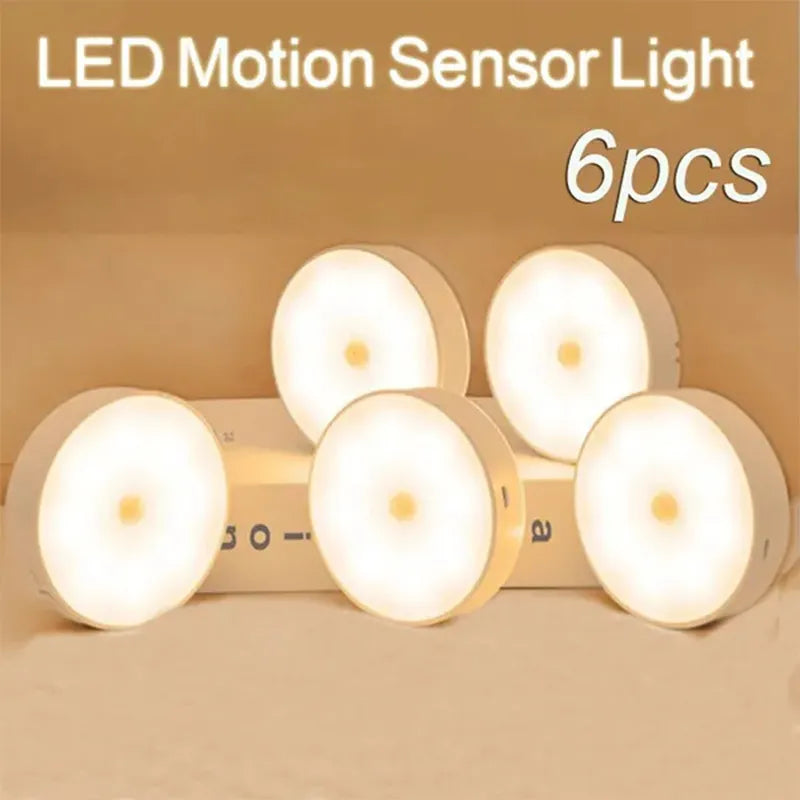 PIR Motion Sensor LED Night Light USB Rechargeable Night Lamp