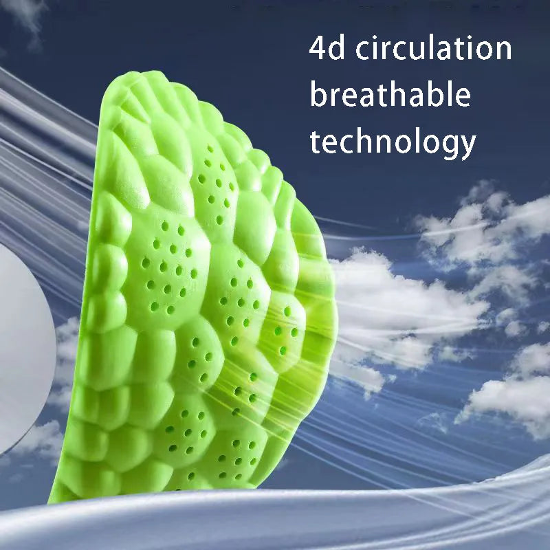 Orthopedic Sport Insoles: Breathable PU Feet Sole Pad for Men & Women, Shock Absorption & Arch Support for Running Shoes