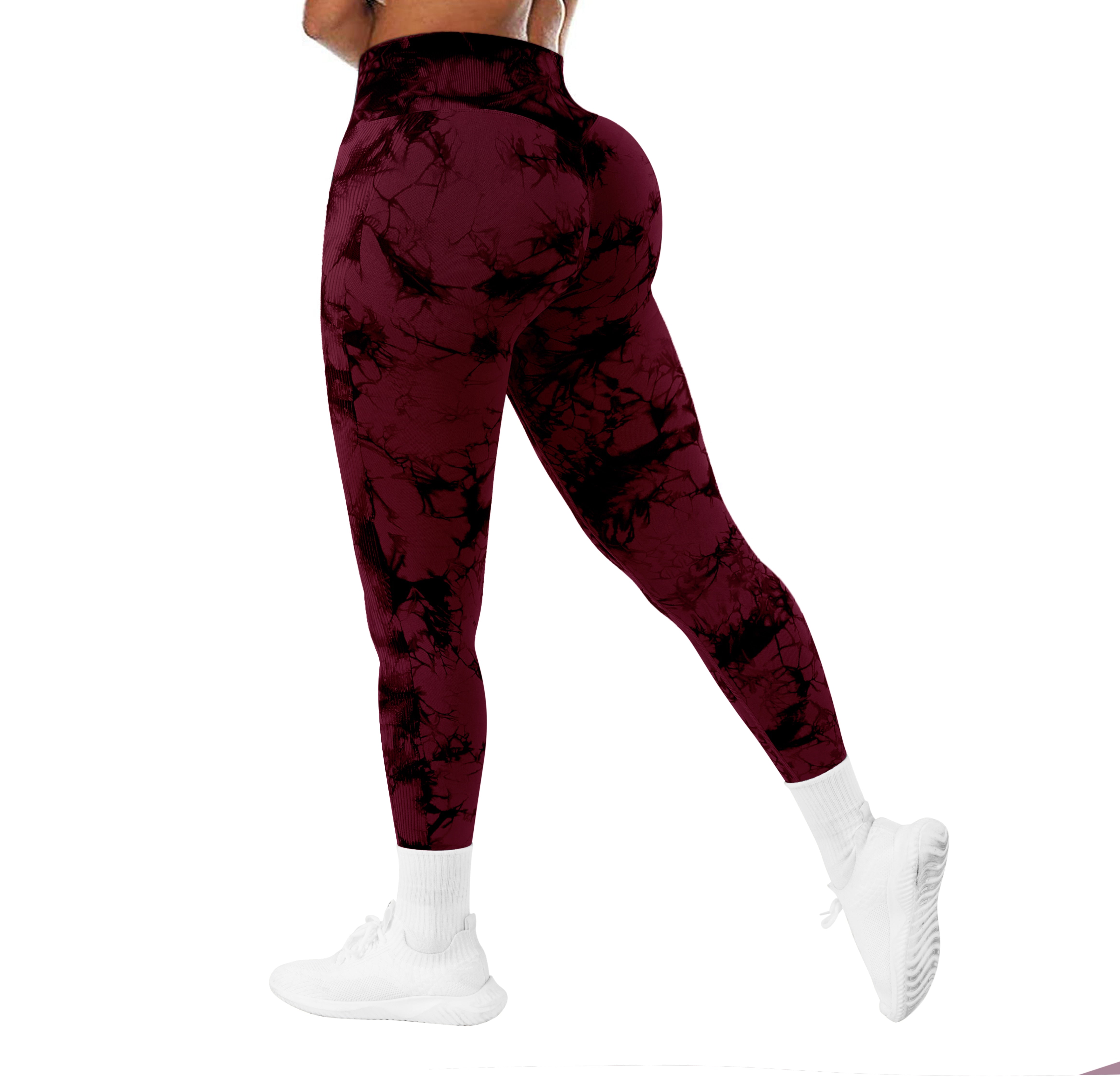 Seamless High Waist Tie Dye Legging Scrunch Butt Sports Gym Yoga Tights Woman