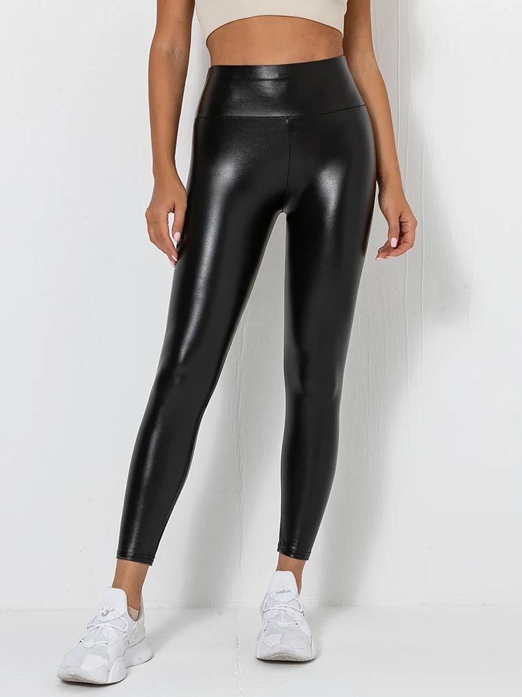 PU Leather Leggings Pants - High Waist - Various Colours