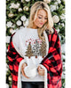 White Leopard Christmas Tree Graphic Crewneck Tee - M