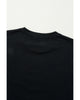 Black Rhinestone Christmas Tree Round Neck Graphic Tee - XL