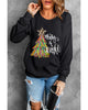 Black Merry & Bright Christmas Tree Graphic Sweatshirt - M