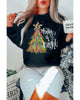 Black Merry & Bright Christmas Tree Graphic Sweatshirt - S