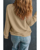 Khaki Merry & Bright Christmas Tree Print Pullover Sweatshirt - L