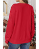Red Playful Christmas Tree Patched Dropped Shoulder Sweatshirt - L