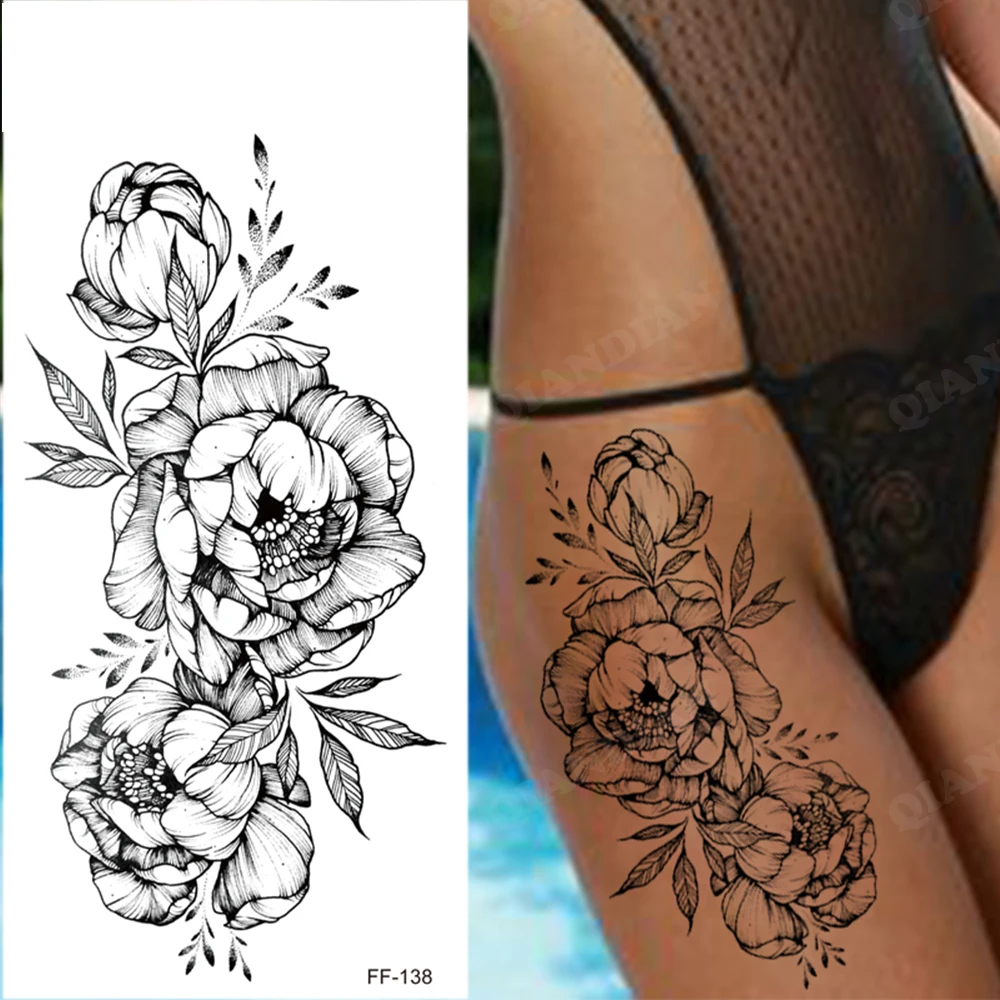 TempTattz Waterproof Tattoos - Flower Rose Moon Butterfly Snake - 205x95mm ⭐⭐⭐⭐⭐