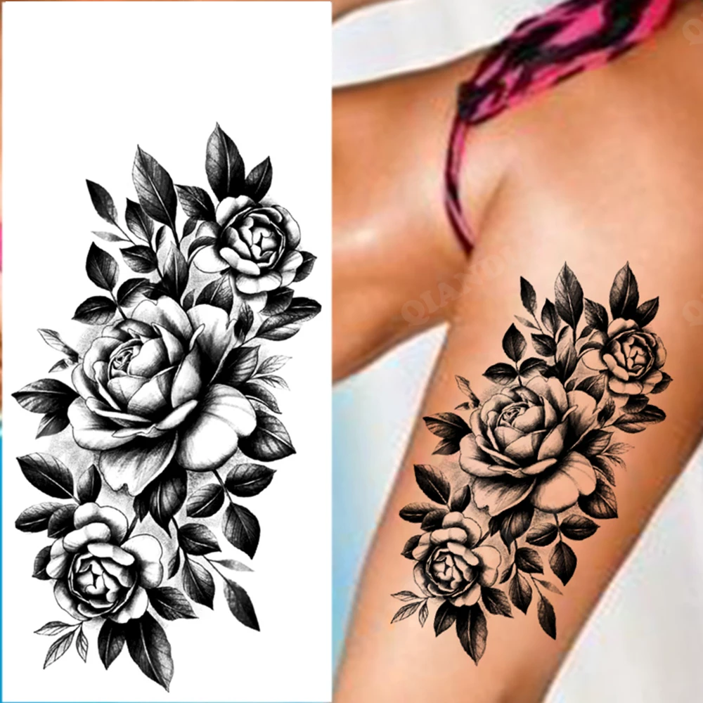 TempTattz Waterproof Tattoos - Flower Rose Moon Butterfly Snake - 205x95mm ⭐⭐⭐⭐⭐