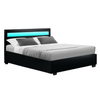 LED Bed - Gas lift Storage Brooklyn Bed - Black White or Grey