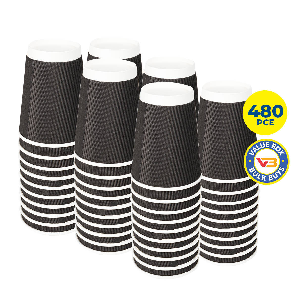 Party Central 480PCE Disposable Coffee Cups Microwave Safe 230ml