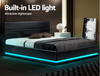 LED Bed  - Gas lift Storage Newyork bed - Black White or Grey