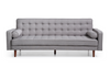 Sofa Bed 3 Seater Button Tufted Lounge Set for Living Room Couch in Fabric Grey Colour