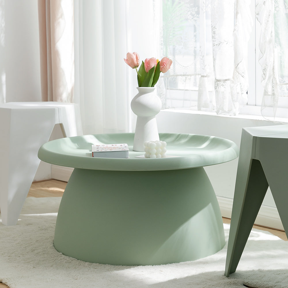 ArtissIn Coffee Table Mushroom Nordic Round Large Side Table 70CM Green