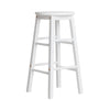 Set of 2 Beech Wood Backless Bar Stools - White