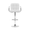 Set of 2 Bar Stools Gas lift Swivel - Steel and White