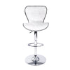 Set of 2 PU Leather Patterned Bar Stools - White and Chrome