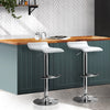 Set of 2 PU Leather Wave Style Bar Stools - White