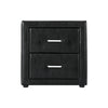 PVC Leather Bedside Table - Black