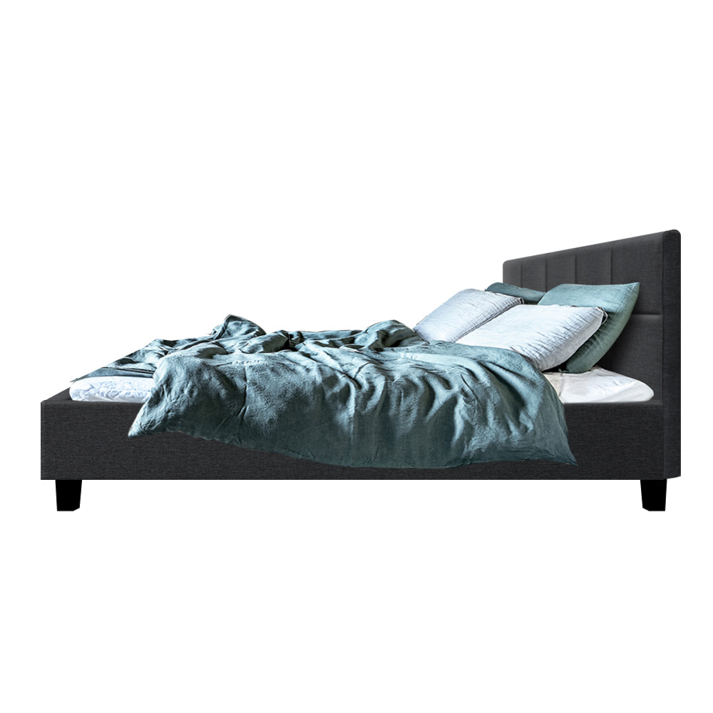 Artiss Tino Bed Frame Queen Size Charcoal Fabric