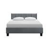 Artiss Tino Bed Frame Queen Size Grey Fabric