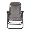 Zero Gravity Recliner Chairs Outdoor Sun Lounge Beach Chair Camping - Beige- Grey