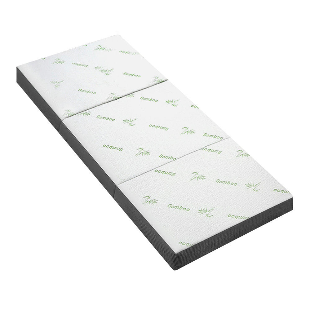 Portable Folding Mattress - Foldalbe Foam Bed Bamboo Fabric 190 x 79cm