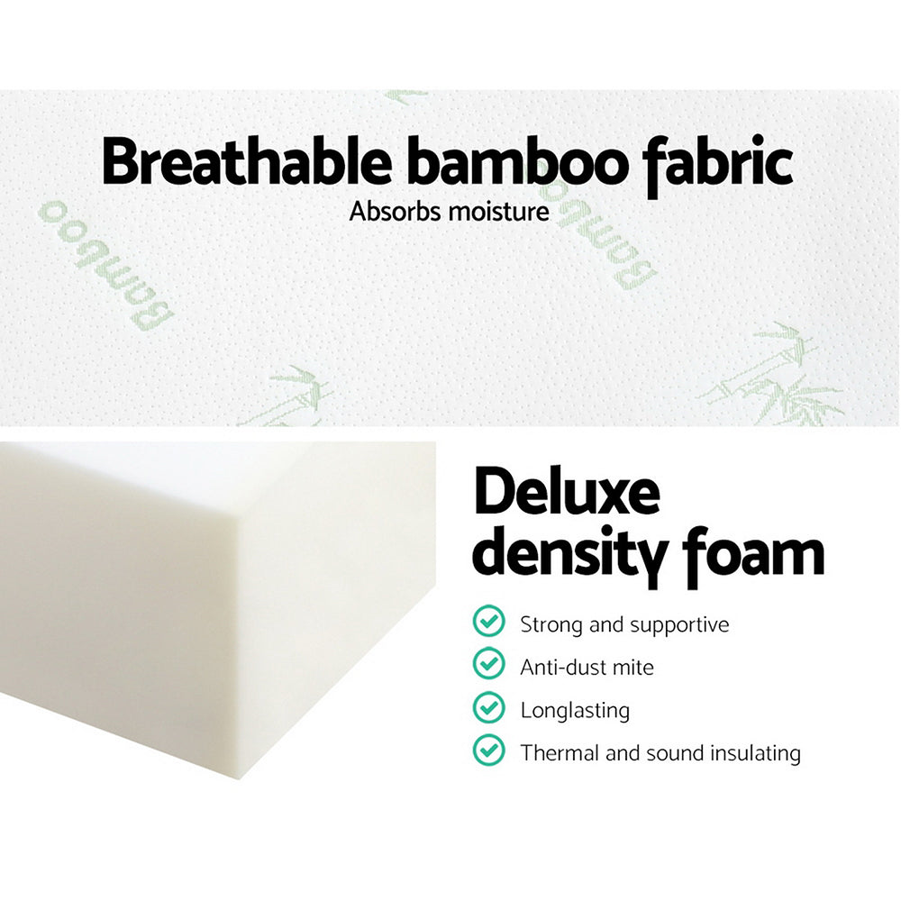 Portable Folding Mattress - Foldalbe Foam Bed Bamboo Fabric 190 x 79cm