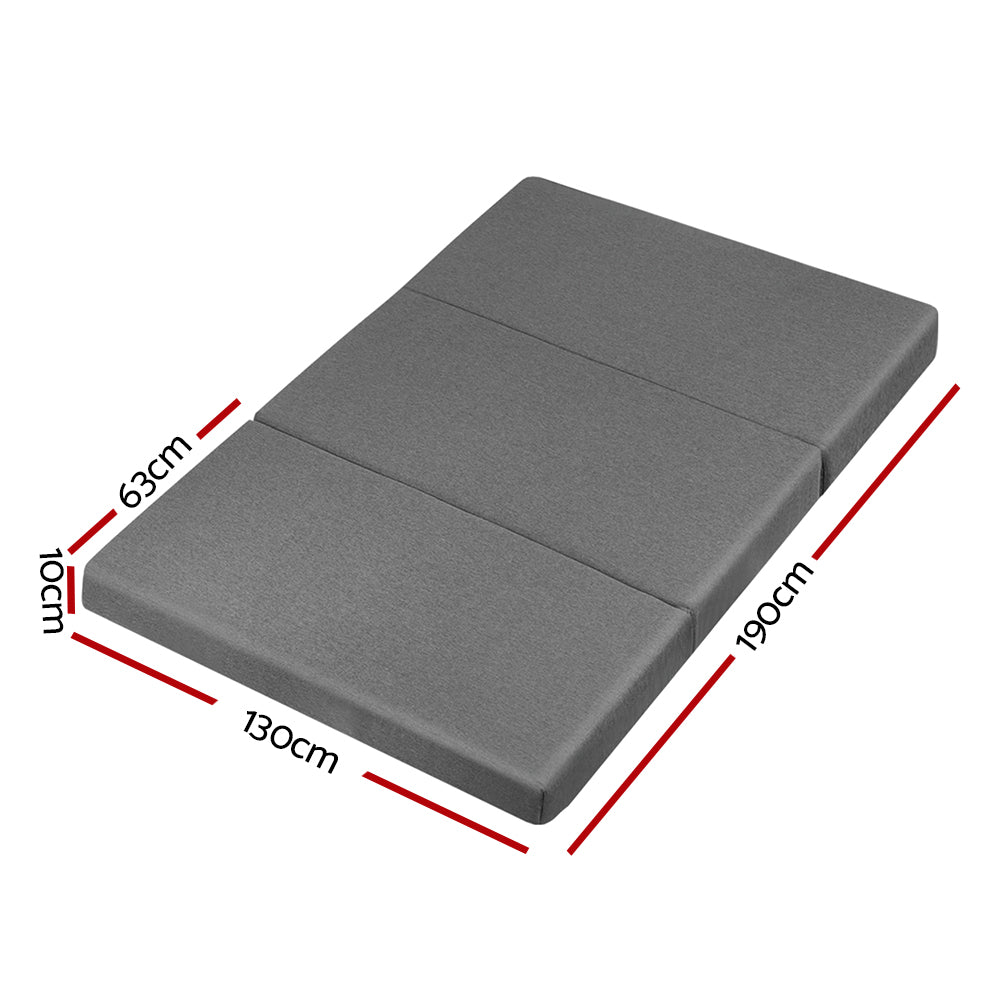 Folding Foam Mattress Portable Bed Mat Dark Grey - Double