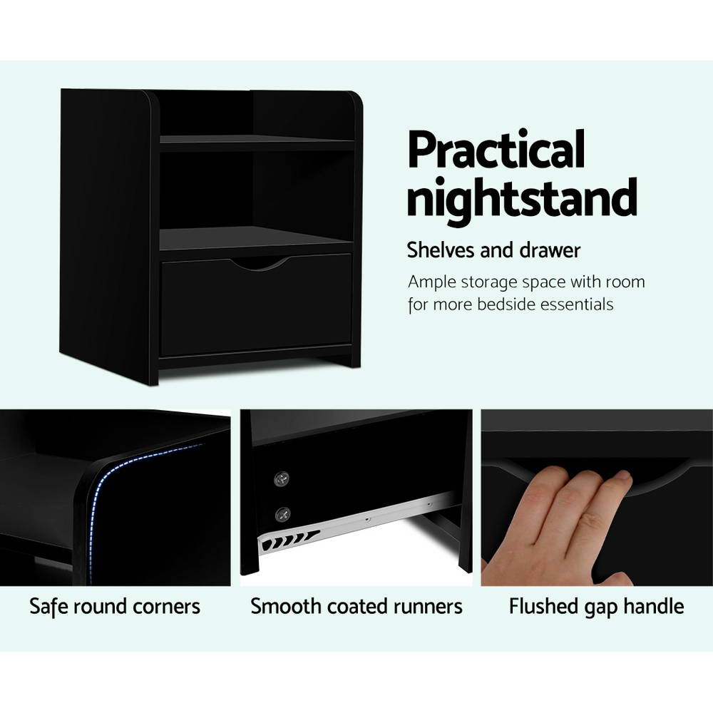 Bedside Table Drawer - Black