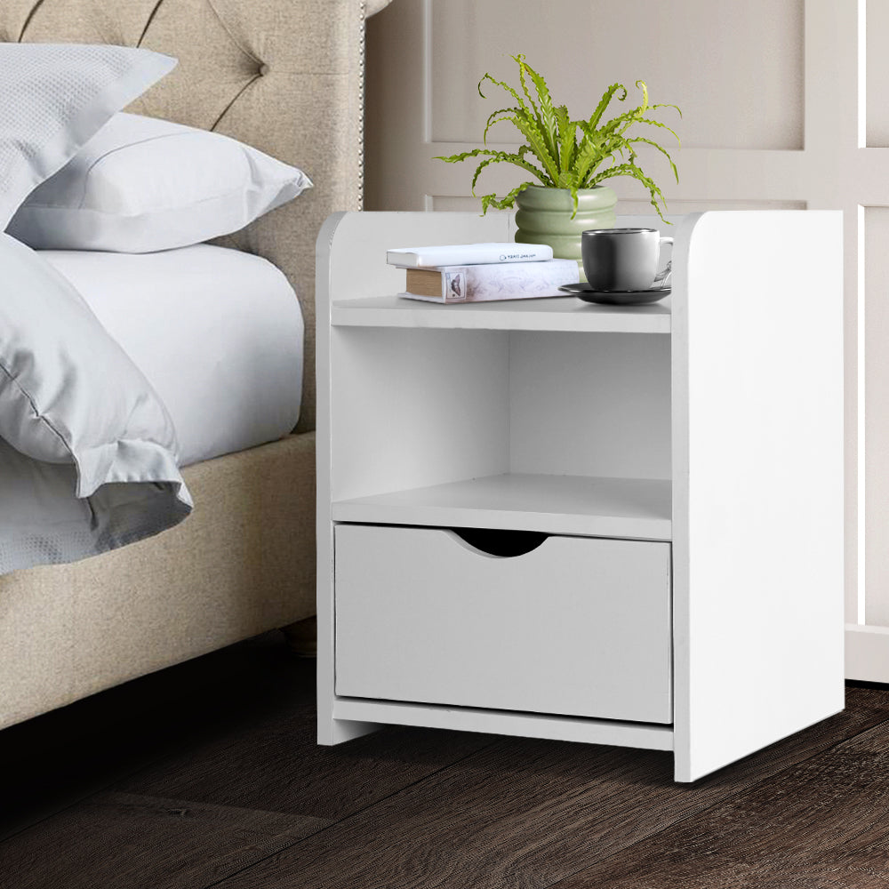 Bedside Table Drawer - White