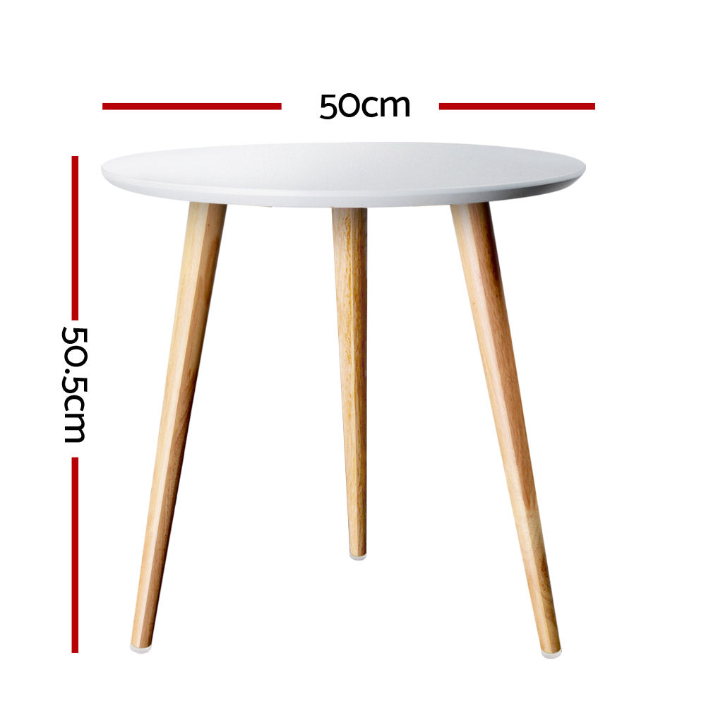 Artiss Coffee Table Round Side End Tables Bedside Furniture Wooden Scandinavian