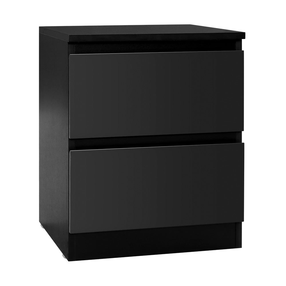 Bedside Tables Drawers Side Table Bedroom Furniture Nightstand Black Lamp