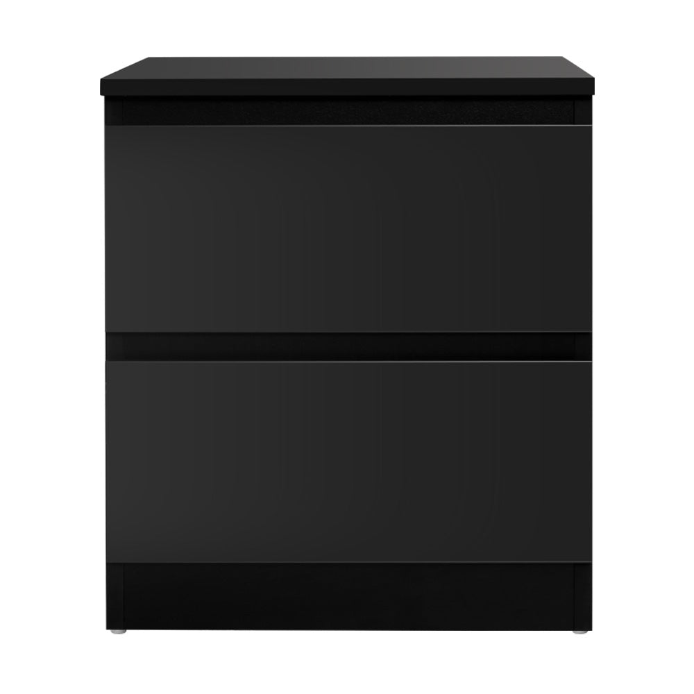 Bedside Tables Drawers Side Table Bedroom Furniture Nightstand Black Lamp