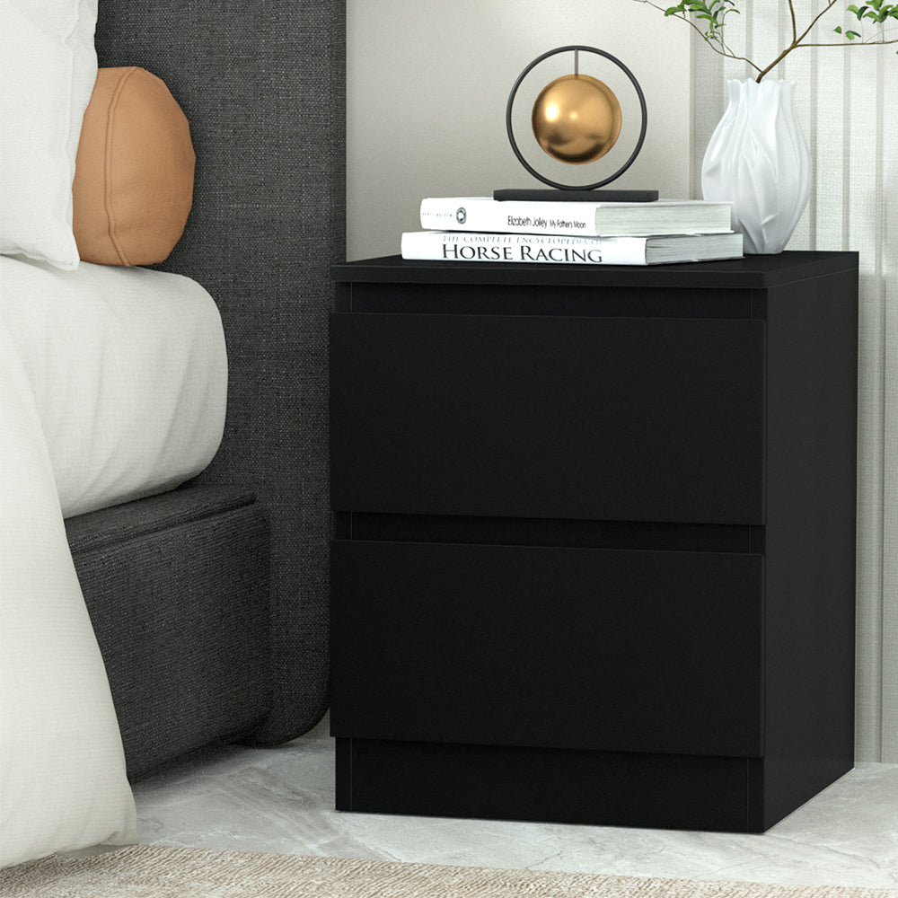 Bedside Tables Drawers Side Table Bedroom Furniture Nightstand Black Lamp