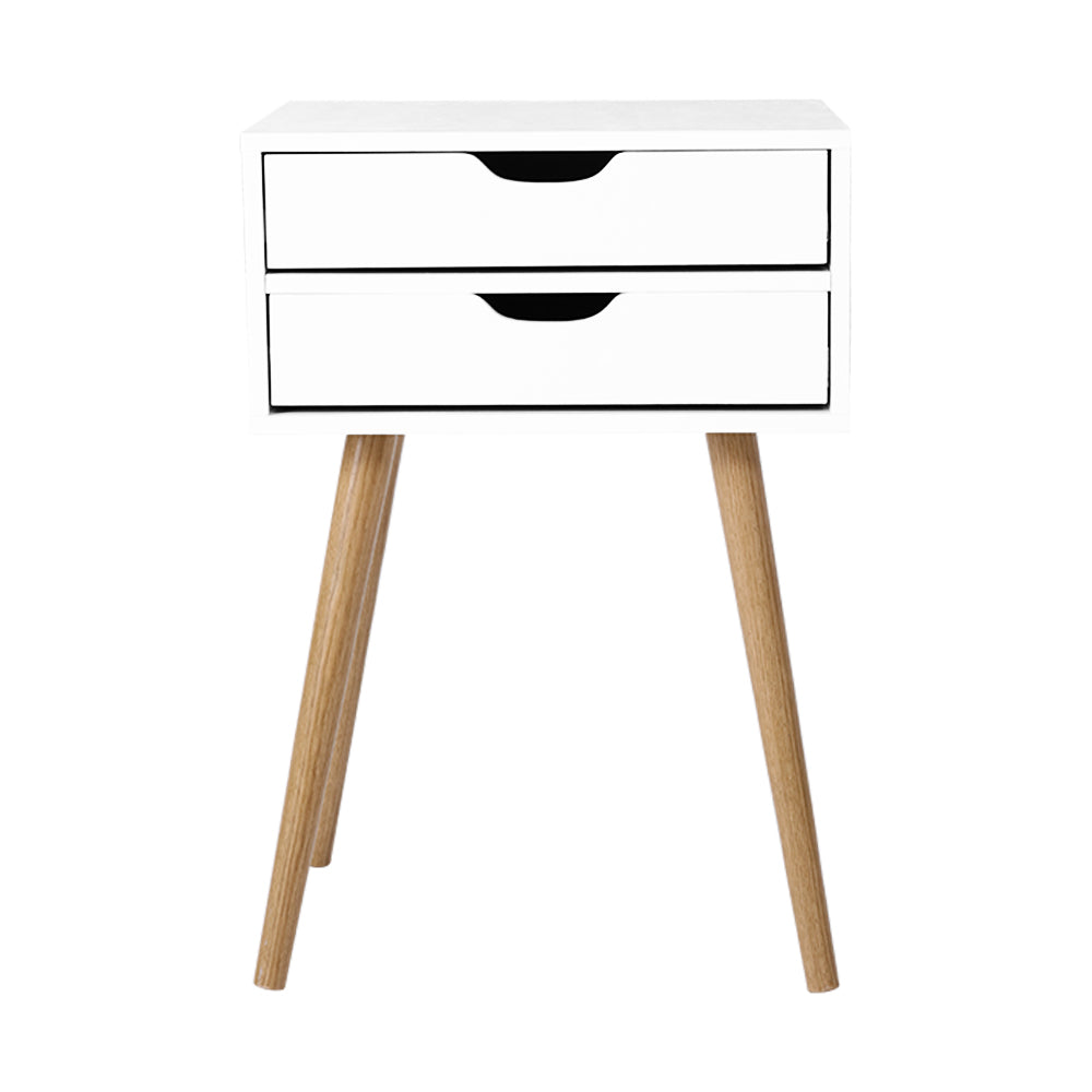 Bedside Tables Drawers Side Table Nightstand Wood Storage Cabinet White