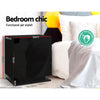 Bedside Tables Side Table RGB LED Lamp 3 Drawers Nightstand Gloss Black