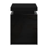 Bedside Tables Side Table 3 Drawers RGB LED High Gloss Nightstand Black