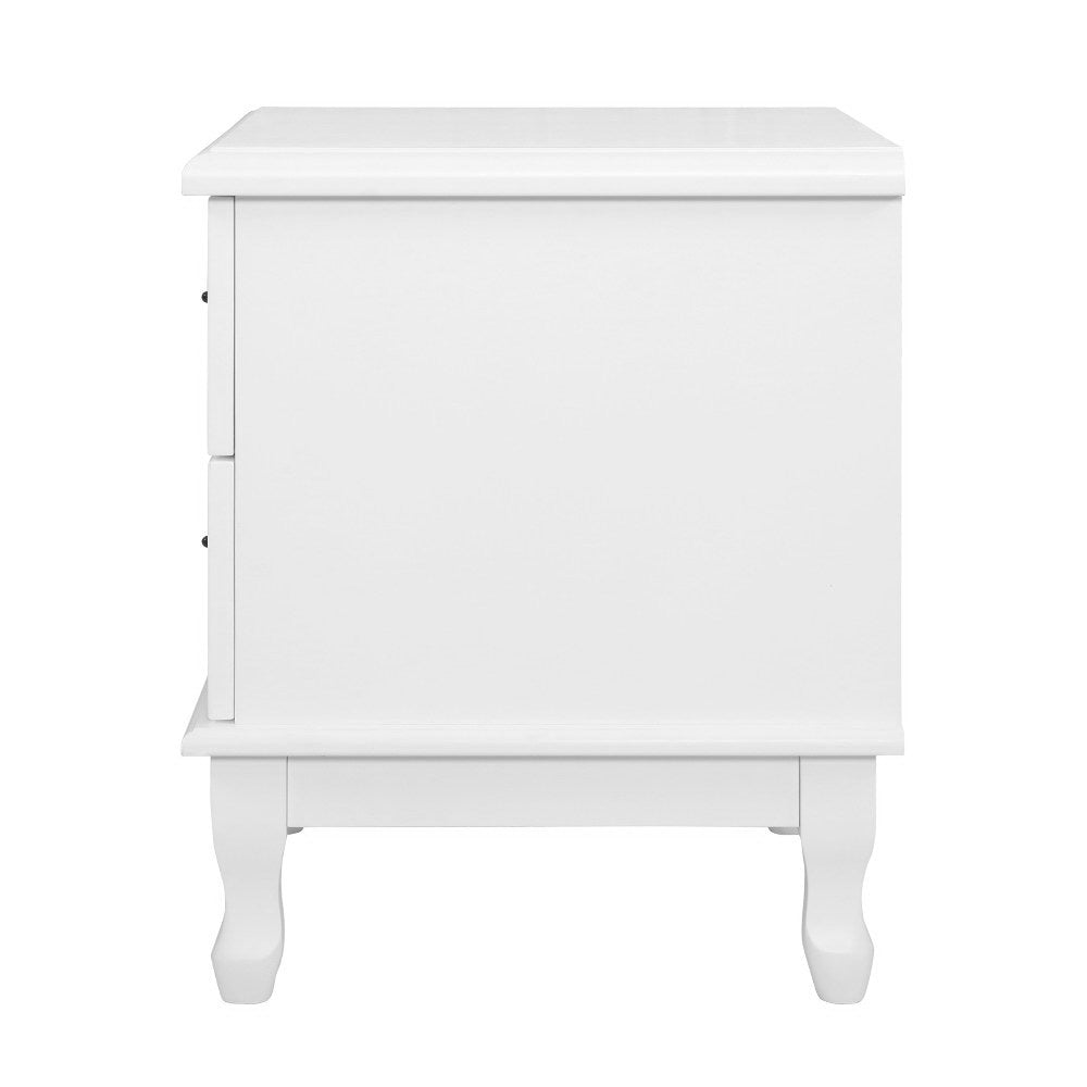 KUBI Bedside Tables 2 Drawers Side Table French Nightstand Storage Cabinet