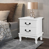 KUBI Bedside Tables 2 Drawers Side Table French Nightstand Storage Cabinet