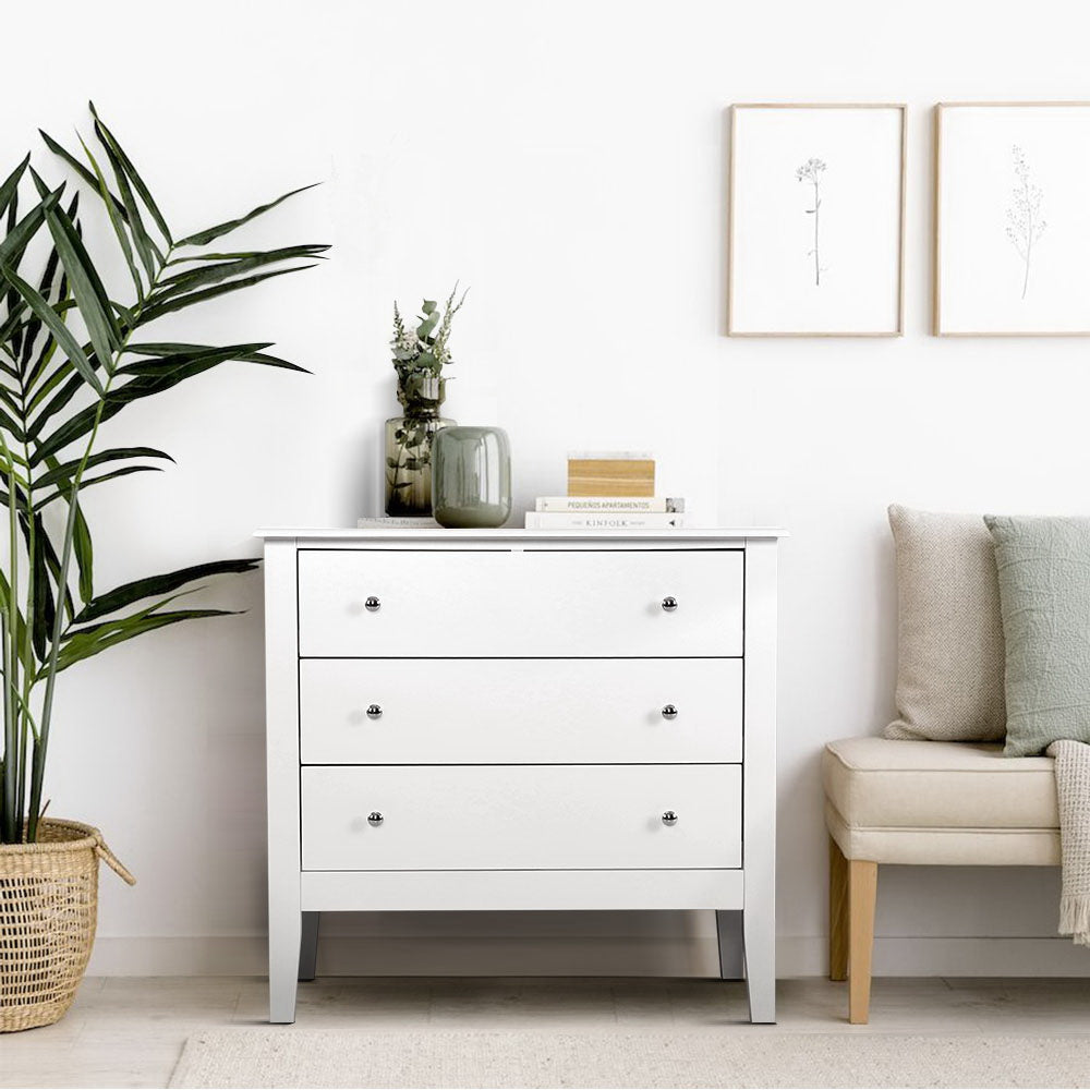 Chest of Drawers Storage Cabinet Bedside Table Dresser Tallboy White