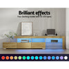 TV Cabinet Entertainment Unit Stand RGB LED Gloss Furniture 215cm Wood