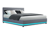 LED Bed  - Gas lift Storage Newyork bed - Black White or Grey