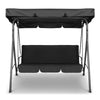 Gardeon Outdoor Furniture Swing Chair Hammock 3 Seater Bench Seat Canopy Black